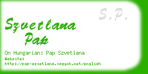 szvetlana pap business card